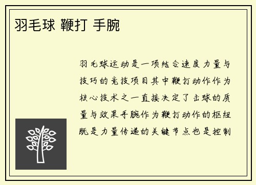 羽毛球 鞭打 手腕